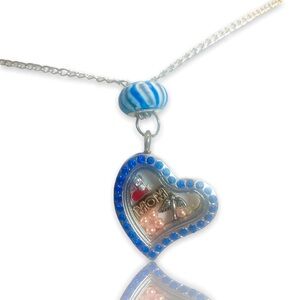 MOM boutique heart charm locket pendant necklace + FREE CHARM EXTRAS!